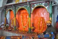 The prist of Kapil muni ashram with idols of God.
