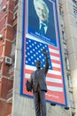 Statue of Bill Clinton as a sign of gratitude in Pristina, Kosovo Royalty Free Stock Photo