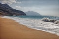 Pristine beach near Bukha, in Musandam peninsula, Oman. Royalty Free Stock Photo