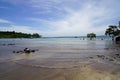 pristine beach in puerto princesa on palawan island