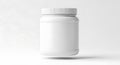 White Blank Plastic Jar Mockup on Pure Background Royalty Free Stock Photo