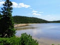 The pristine clear waters of Sandy Pond in Terra Nova National Park, Newfoundland and Labrador, Canada. Royalty Free Stock Photo