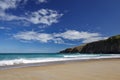 The pristine coastline at Sandfly Bay