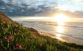 Pristine coastline at sunrise from Lake Cathie on the mid north coast of NSW, Australia