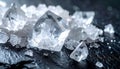 Pristine Crystalline Structures on a Dark Stone Surface Royalty Free Stock Photo
