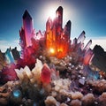 Pristine Crystallization: Immaculate Crystal Formations Adorning a Deserted Planet