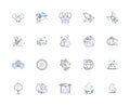 Pristine environment line icons collection. Wilderness, Unsullied, Pristine, Untouched, Unpolluted, Pure, Serene vector Royalty Free Stock Photo