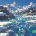 Pristine Glacial River - Awe-Inspiring Landscape Artwork