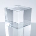 Pristine Glass Block on a White Background Royalty Free Stock Photo