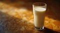 A pristine glass of milk, radiating purity and simplicity