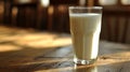 A pristine glass of milk, radiating purity and simplicity