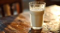 A pristine glass of milk, radiating purity and simplicity