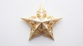 pristine gold star white background