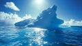Pristine Iceberg Floating in the Ocean
