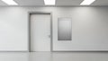 Modern Minimalist Interior with White Door and Metallic Panel Royalty Free Stock Photo