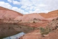 Pristine natural beauty of the deep blue Hidden Lake near the Timna park,surrounded by mountains near Eilat city, Arava Valley, Royalty Free Stock Photo