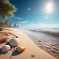 a pristine sandy beach under a clear summer sky trending on artstation sharp focus studio photo Royalty Free Stock Photo