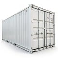 Pristine Shipping Container on white background Royalty Free Stock Photo