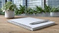 Pristine spiralbound notebook with clean white pages Royalty Free Stock Photo