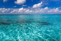 Pristine water blue sea and blue sky with clouds. Tropical sea background Royalty Free Stock Photo