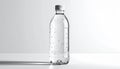 Pristine Water Bottle with Effervescent Bubbles in a Bright, Minimalist Studio Setting Royalty Free Stock Photo