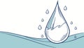 Pristine Water Drop Vector Icon with Ripples, vector design Generative AI Royalty Free Stock Photo