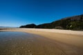 White sand beach in the Abel Tasman National Park, Bark Bay, New Zealand Royalty Free Stock Photo