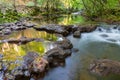 Pristine waterfalls deep in the woods, in autumn