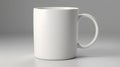 Blank White Ceramic Mug Mockup on Gray Background Royalty Free Stock Photo