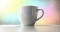 White Ceramic Mug with Vibrant Gradient Background Royalty Free Stock Photo