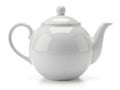 Elegant white ceramic teapot with lid and spout isolated on white background Royalty Free Stock Photo