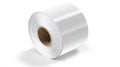 White Label Roll for Thermal Printers Blank Stickers for Direct Thermal Thermal Transfer Printing on a Clean Background Royalty Free Stock Photo