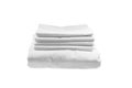 Linen Series: White Bed Linen Cotton Weave Royalty Free Stock Photo