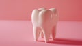 Pristine White Molar on Pink Background