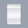 Pristine White Paper Sheet Featuring Horizontal Fold Marks. Realistic 3d Vector Note Sheet, Document or Letter Mockup Royalty Free Stock Photo