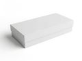 A pristine white rectangular box with a lid resting on a plain background Royalty Free Stock Photo