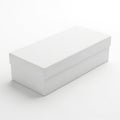 A pristine white rectangular box with a lid resting on a plain surface Royalty Free Stock Photo