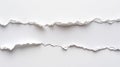 pristine white sheet features a clean horizontal tear creating a unique visual space perfect for text insertion. This