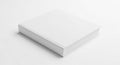 A pristine white square object with a glossy finish on a white background Royalty Free Stock Photo