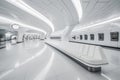 pristine white terminal, with smooth floors and minimalist design, for a relaxing travel experience