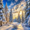 Pristine White Winter Forest Landscape Royalty Free Stock Photo