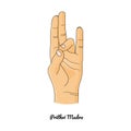 Prithvi Mudra / Gesture of Earth. Vector Royalty Free Stock Photo