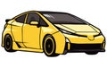 Prius cars vector illustration, Vector illustration of a popular hybrid car