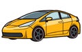 Prius cars vector illustration, Vector illustration of a popular hybrid car