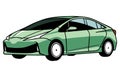 Prius cars vector illustration, Vector illustration of a popular hybrid car