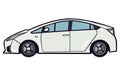 Prius cars vector illustration, Vector illustration of a popular hybrid car