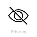 Privacy ad block icon. Editable line vector.