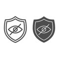 Privacy browser emblem line and solid icon. Secure protection web symbol with cross eye. World wide web vector design Royalty Free Stock Photo