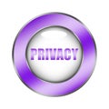 Privacy button icon. Purple data symbol. Security protect sign. Vector shield element Royalty Free Stock Photo