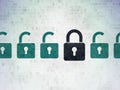 Privacy concept: black closed padlock icon on Royalty Free Stock Photo